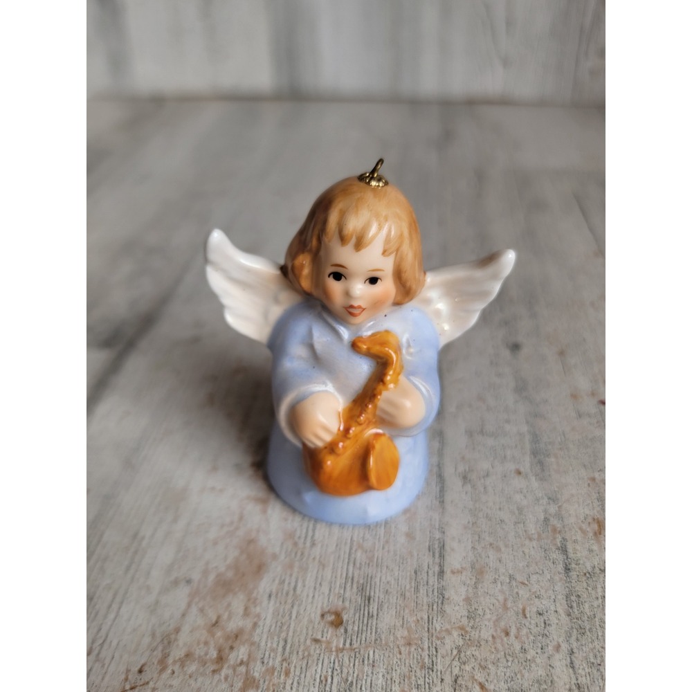 Goebel angel saxophone vintage West Germany bell Xmas religious figure home